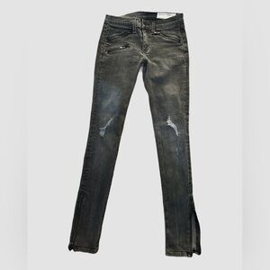 Rag And Bone Punk Skinny Jean Faded Black